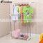 Telescopic plastic expandable clothes hanger,Double pole stainless steel clothes peg with hook,foldable clothes rack