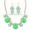 Resin flowers alloy aestheticism classical design bride italian jewelry set and gold necklace set