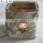 natural material wooden birch bark glass candle holder