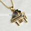 18k Gold plated and platina plated guitar necklace