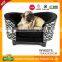 Soft Fabric Zebra Pattern Black and White 3/4 Surrouned Luxury Dog Sofa