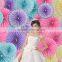 hot selling flower paper fan for wedding decoration