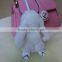 Mini Cute Rabbit Fur Keychain For Gift / Genuine Rex Rabbit Fur Bag Accessories