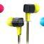 Wallytech Original WHF-121 best seller for Flat cable metal earphone with microphone for iphone 5s made in China