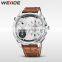 WEIDE Japan Movement Quartz Watch Sr626sw 3ATM Water Resistant Digital Watch Genuine Leather Strap Quartz Watches Men