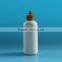 White 180ml HDPE bottle with flip top cap, 6oz HDPE flip top bottle