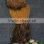 Design Warm Winter Wool Blend Knitted Women Hats And Caps With Matching Color Real Raccoon Fur Pom Pom Beanie Hat