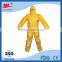 Yellow PP high quality 55g Non-woven protective reflective safety coverall with CE FDA approval