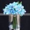 Import china blue fabric artificial daffodil flowers bouquets for table decoration