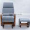 T6031T Blue Modern Glider Sofa with Footstool