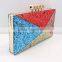 Customized attractive diamond shaped glitter clutches for ladies