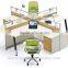 Call Center I-shape Office Table Design, Office Furniture with Cabinet for Six People
