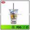 Eco-friendly Translucent 16 oz plastic double wall tumbler with curly straw