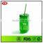 720 ml Plastic single wall wholesale mason jar with straw