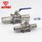 3pc extended welding floating ball valve with handles