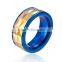 New Blue 316L Stainless Steel Ring, Rose Gold Faceted Tungsten Ring, Gold Faceted Tungsten Ring