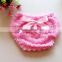 Red Rose Girls Bloomer Valentine's Baby Girls Diaper Cover With Satin Bow Western girls bloomer Baby Shorts