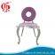 Luxury stainless steel Wedding Chair Pink Color Funiture