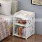 Small Plastic-Wood White Bed End Table Nightstand Bathroom Cabinet Kids Furniture Table Bookcase