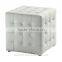 JR-01 Modern contemporary white color genuine leather crystal tufted leisure neoclassic stools ottoman chair