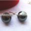 AAA 10-11mm Perfect round tahitian pear earrings