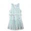 Printed Metallic Flowers Girl Tulle Party Dress Kids Frocks Neck Designs Childern Frock Model HSd5178