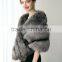 2016 new hot woman high-grade luxury winter warm wedding faux fox fur shawl lady cape coat