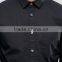 Custom Long Sleeve Spread Collar Mens 97% Cotton 3% Elastane Stretch Slim Fit Casual Black Solid Fashion Shirts