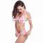 87%Polyester Sexy Red Christmas Bikinis Girls Swimwear Swim Suit