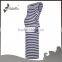 100% cotton stripe custom wholesale western fashionable sexy long maternity dress for women