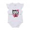 China Famous Brand 0-18 Month Owl 100% Cotton Smock Sleeve Plain White Baby Boy Bubble Rompers