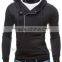 Casual men's plain hoodie cotton pullover sweatshirt with zipper