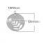 Stainless Steel Cut Out Pendants Round Silver Tone Leaf
