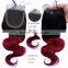 Unprocessed Ombre Wave Hair 3 Bundles With 4"X4" Lace Closure Peruvian Body Hair