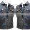 Black Leather Motorcycle VEST / Motorbike Classic Vest / Fashion Waistcoat