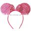 Hotest Cute sequin bow big ear with 1cm satin Headband for kids