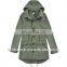 Fashionable ladies long washed heavy cotton coat for new style hoody long coat