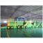 Newly train shape inflatable obstacle course, green color little train inflatable obstacle, train inflatable tunnel obstacle