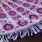 Indian White Mandala Wall Hanging Indian Tapestries With Tassel Lace Throw 72" Round Bohemian Bedspread Bed Throw