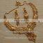 Gold plated necklace set exporter, golden necklace manufacturer