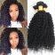 Straight Wave 20 Inches Brazilian Curly Human Hair For Black Women Full Head  Brown