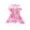 2019 New Arrival Halter Red Rose Ruffle Princess Girl Dress Flyaway Romper