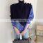 TWOTWINSTYLE Sweater For Women Turtleneck Long Sleeve Chic Knitting Pullovers Casual Patchwork Striped