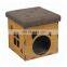 grey cool pvc foldable ottoman cat pet storage house ottoman cage for puppies