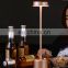 2021 Rechargeable LED table night light gold cordless restaurant touch usb restaurant table lamp for hotel and Bar