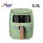 Automatic 5.0L 1350W Healthy Oil Free Cooking Digital Electric Oven Deep Pink Electric Air Fryer