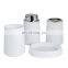 Best Selling Home Black White Bathroom Accessories 4-piece Plastic Bathroom Hardware Set Big Pump Design Soap Dispenser