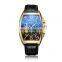 SEWOR 577 Mens Business Automatic Mechanical Watches Understated Luxury Moon Phase Brown Leather men Wristwatch