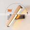 Modern Interior Adjustable Black Aluminum Wall Light For Bedroom Foyer Corridor Balcony LED Wall Lamps