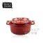 Hot sale Trionfo red enameled casserole pot antique cast iron cookware